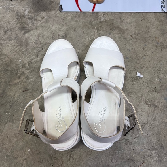 Candies white platform, ankle buckle strap chunky block heels G.U.C. - Picture 4 of 8